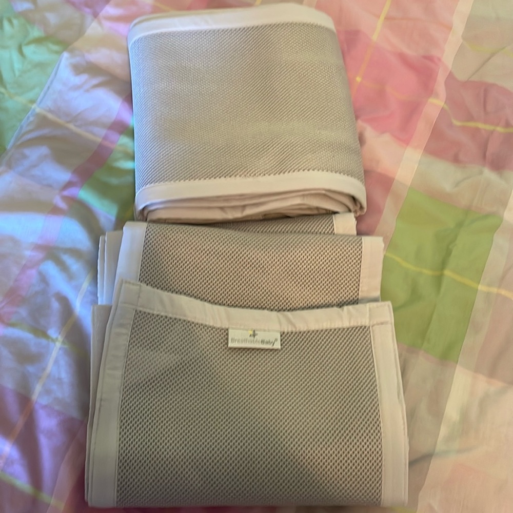 Breathable Baby NIP Classic Gray Mesh Crib Liner New in Package